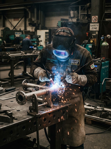 Welding bay and spectrometer lab